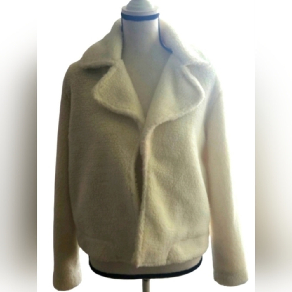 Banana Republic Women's White Sharpa Lined Jacket - Picture 2 of 16